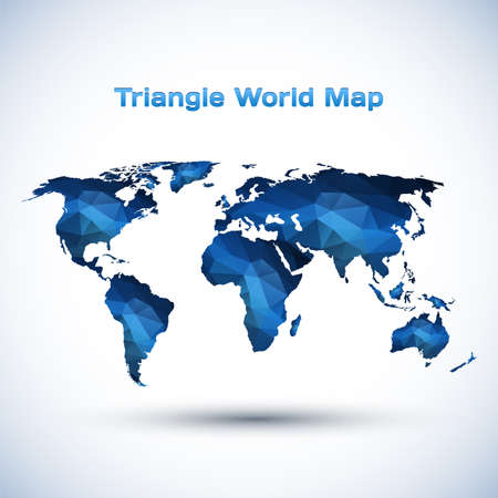 Triangle World Map Illustration. Vector illustration for your design.のイラスト素材
