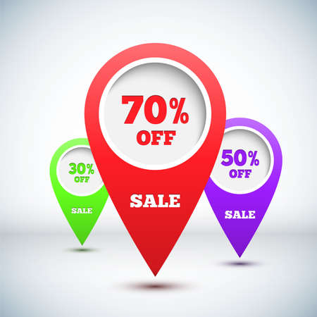 Set of 3D Colorful Map Markers. Vector illustration for your design.のイラスト素材