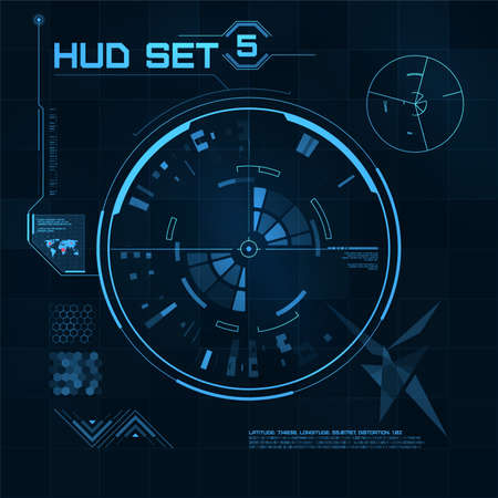 HUD and GUI set. Futuristic User Interface. Vector illustration for your designのイラスト素材