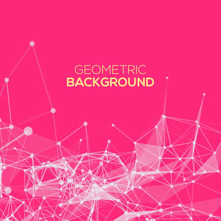 Abstract mesh background with circles, lines and shapesのイラスト素材