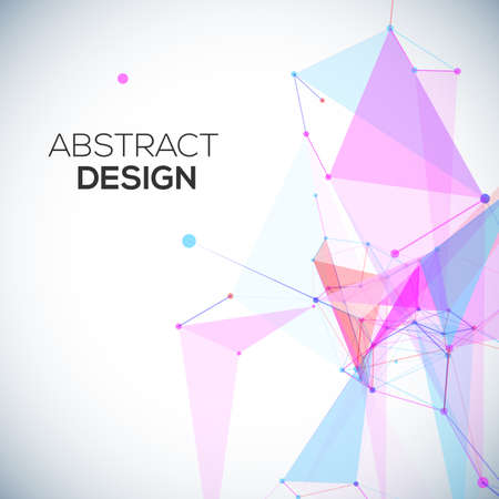 Abstract geometric background with circles, lines, triangles and shapesのイラスト素材