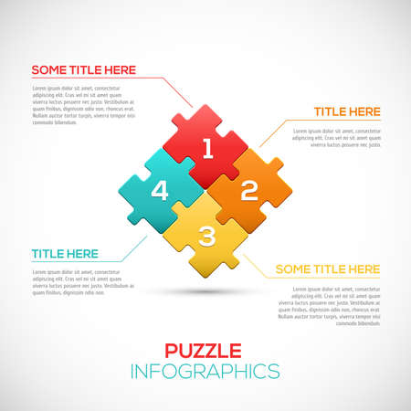 3D Puzzle piece infographics business concept vector  Vector Illustration のイラスト素材