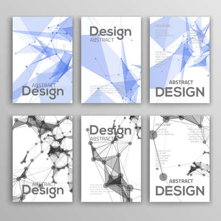 Brochure Design Templates. Geometric Triangular Abstract Modern Backgrounds.のイラスト素材