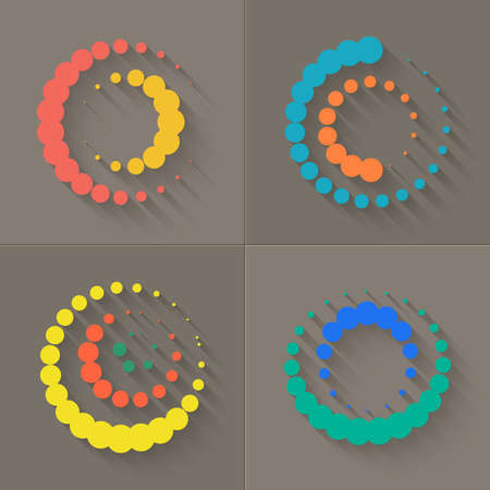 Modern logo elements set. With long shadow in flat.のイラスト素材