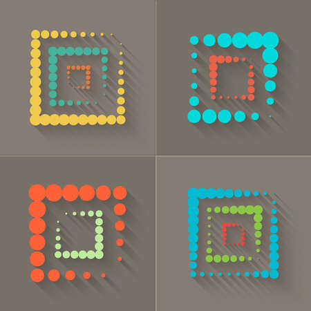 Modern logo elements set. With long shadow in flat.のイラスト素材
