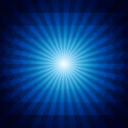 Deep blue dark geometric background with sunburstのイラスト素材