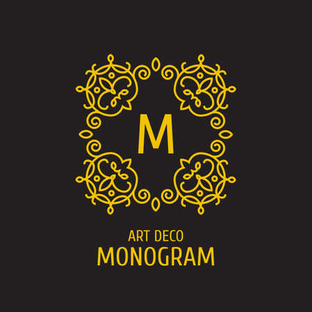 Vintage floral floral monogram design template. のイラスト素材