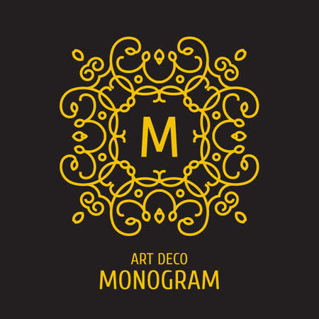 Vintage floral floral monogram design template. のイラスト素材