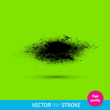 Vector paint brush. Ink stroke, paint splash. Grunge watercolor broad brush stroke. With color abstract background.のイラスト素材