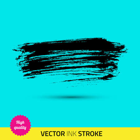 Vector paint brush. Ink stroke, paint splash. Grunge watercolor broad brush stroke. With color abstract background.のイラスト素材