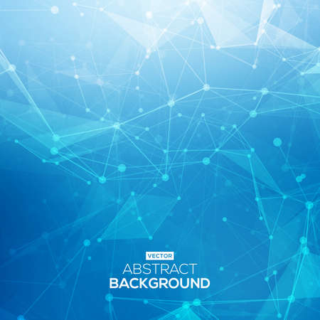 Abstract low poly blue bright technology vector background. Connection structure. Vector data science background. Abstract low poly blue bright technology vector background. Connection structure. Vector data science background.
