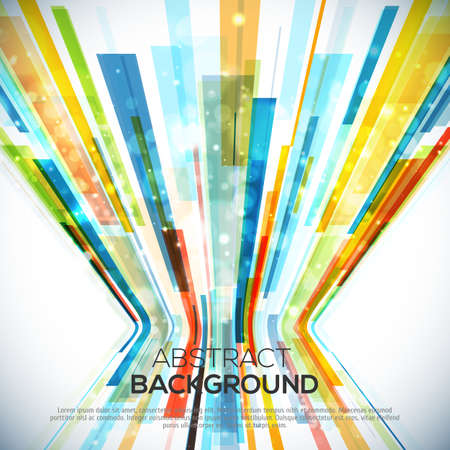 3D Perspective Abstract bright colorful background with lightsのイラスト素材