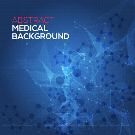 Medical abstract background. Abstract polygonal space low poly dark background with connecting dots and lines. Connection structure. Vector science background. Polygonal vector background. Vectorのイラスト素材