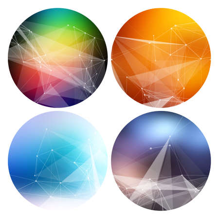 Colorful collection set of trendy geometric abstract shapes for business visual identity- triangle, polygons and rectangular designs.のイラスト素材