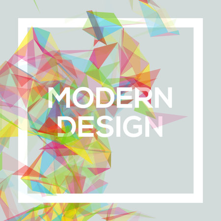 Geometric Poster Template with transparent polygons, lines, connecting nodes.のイラスト素材