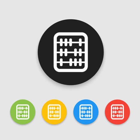 Retro old abacus icon. Colored abacus icon in material design style.のイラスト素材