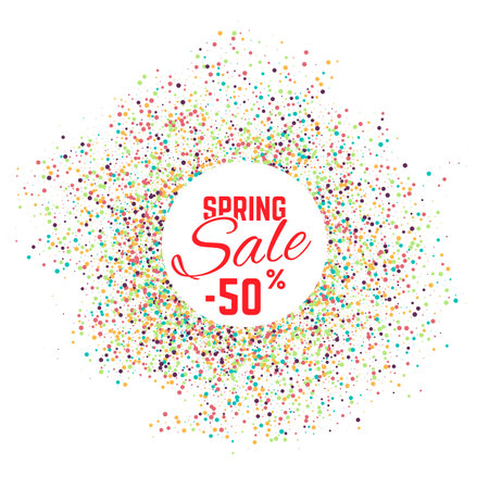 Sale confetti banner on white background. Sale background. Big sale. Sale tag. Sale poster.のイラスト素材