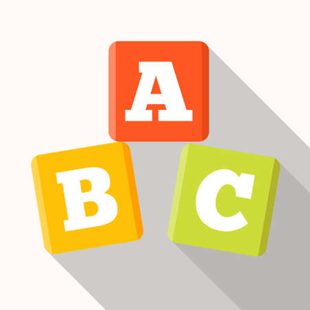 ABC blocks flat icon with long shadow.のイラスト素材
