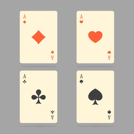 Aces Playing Cards. Set of illustration of ace playing cards.のイラスト素材