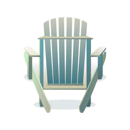 Adirondack wooden chair from the back, Vector flat illustrationのイラスト素材