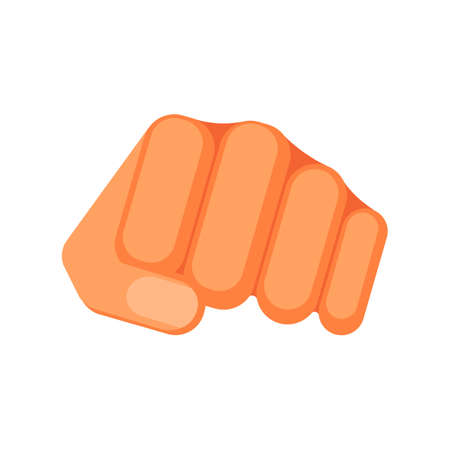 Kicking fist is symbol of aggression, vector colorful flat illustrationのイラスト素材