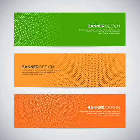 Banners with abstract colorful random geometric background, vector illustrationのイラスト素材