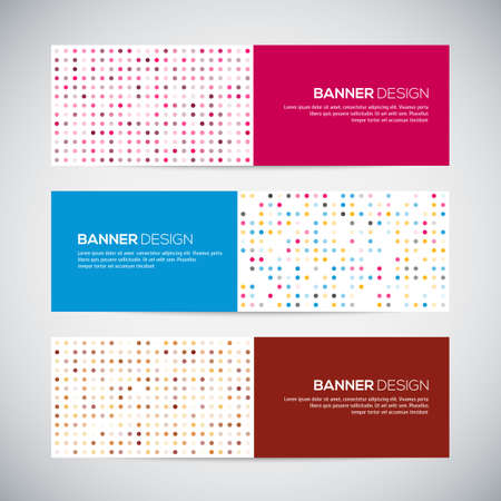 Banners with abstract colorful triangulated lined geometric background, vector illustrationのイラスト素材