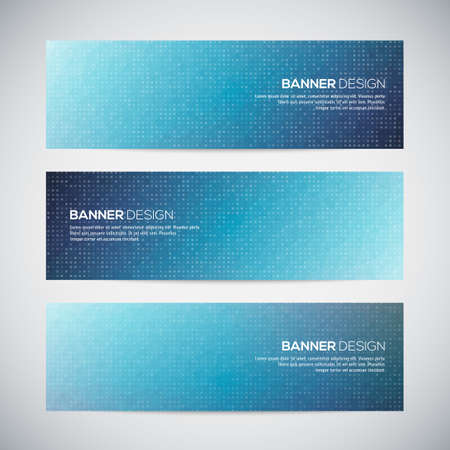 Banners with abstract colorful triangulated geometric background, vector illustrationのイラスト素材