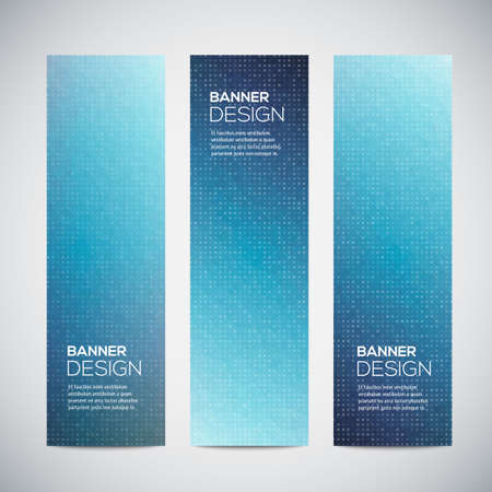 Banners with abstract colorful triangulated geometric background, vector illustrationのイラスト素材