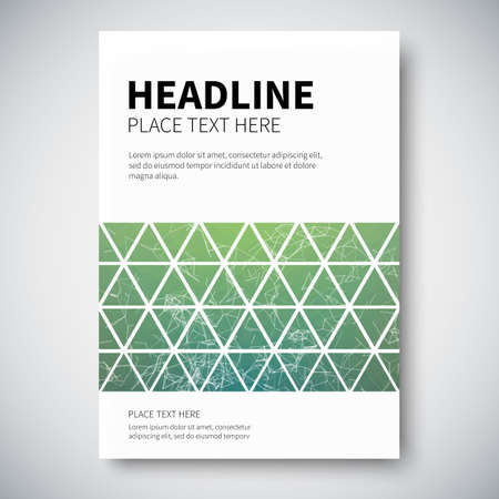 Cover design with abstract colorful triangulated lined geometry, vector illustrationのイラスト素材