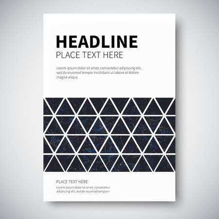 Cover design with abstract colorful triangulated lined geometry, vector illustrationのイラスト素材