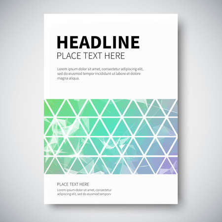 Cover design with abstract colorful triangulated lined geometry, vector illustrationのイラスト素材