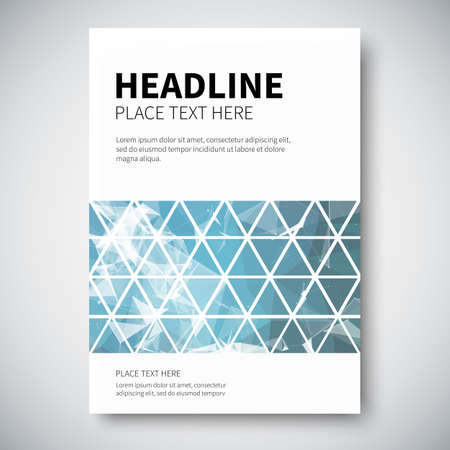 Cover design with abstract colorful triangulated lined geometry, vector illustrationのイラスト素材