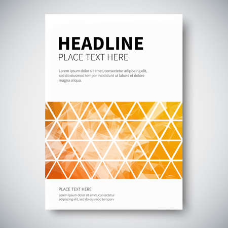 Cover design with abstract colorful triangulated lined geometry, vector illustrationのイラスト素材