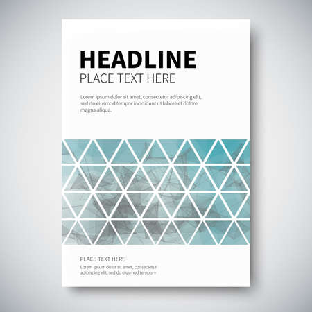 Cover design with abstract colorful triangulated lined geometry, vector illustrationのイラスト素材