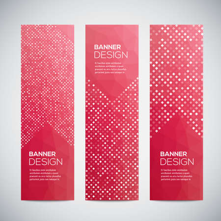 Banners with abstract colorful geometric pattern and background. Vector illustration.のイラスト素材