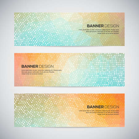 Banners with abstract colorful geometric dotted pattern and background. Vector illustration.のイラスト素材