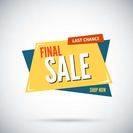 Colorful advertising final sale banner. Last chance. Shop now. Vector illustration.のイラスト素材