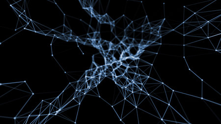 Geometric Abstract mesh background with circles and lines. Abstract illustration.の写真素材