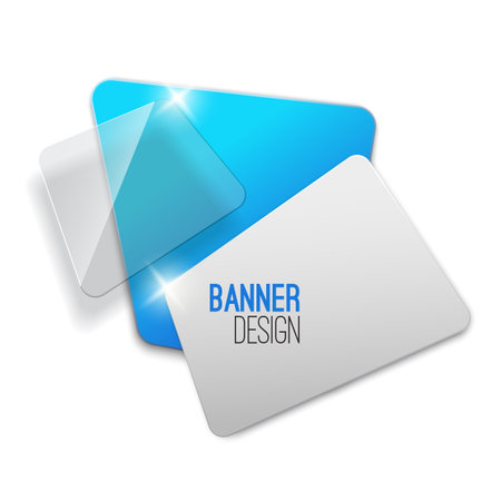 Creative realistic abstract transparent banner design. Vector colorful illustration.のイラスト素材