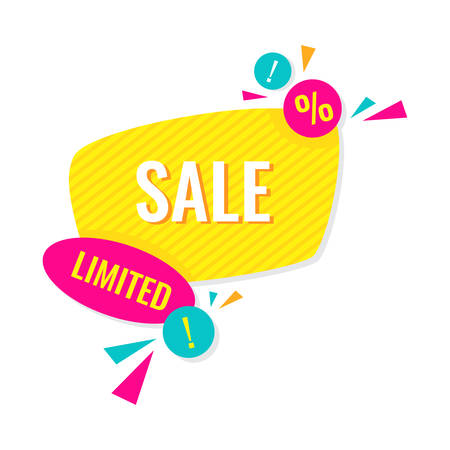 Advertising banner. Limited sale. Colorful illustrationのイラスト素材