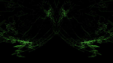 Geometric Abstract mesh background with circles and lines. 3D rendering illustration.の写真素材