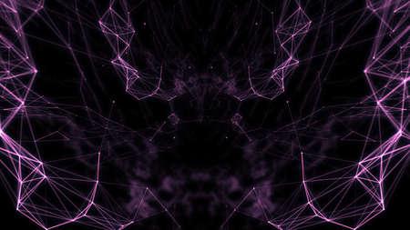 Geometric Abstract mesh background with circles and lines. 3D rendering illustration.の写真素材
