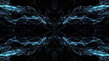 Geometric Abstract mesh background with circles and lines. 3D rendering illustration.の写真素材