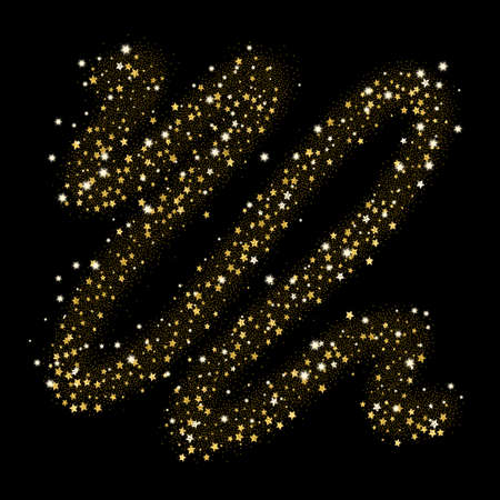 Background with comet tail movement leaving tinsel star dustのイラスト素材