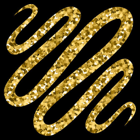 Background with brush stroke gold color. Thick golden curved lineのイラスト素材