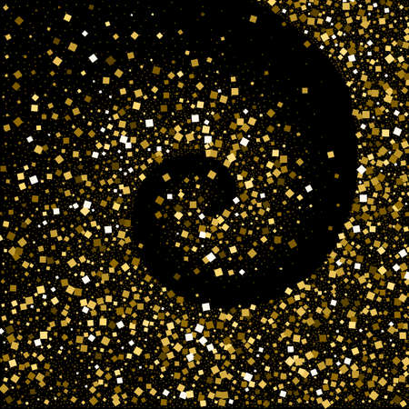 Gold confetti glitter on black backgroundのイラスト素材