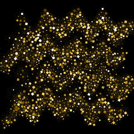 Gold confetti glitter on black backgroundのイラスト素材
