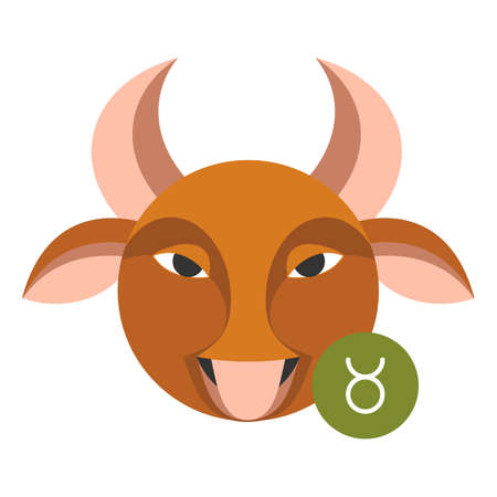 Taurus astrology sign isolated on white. Horoscope symbol represented as group of stars making shape of animal or person. Zodiac constellations astrological mythology icon vector design illustrationのイラスト素材