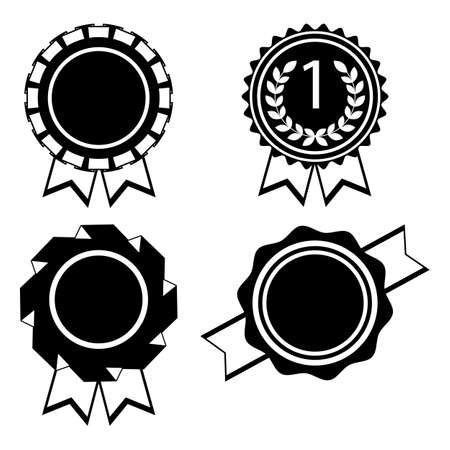 Award golden round signs collection. Elements for awarding winnersの写真素材